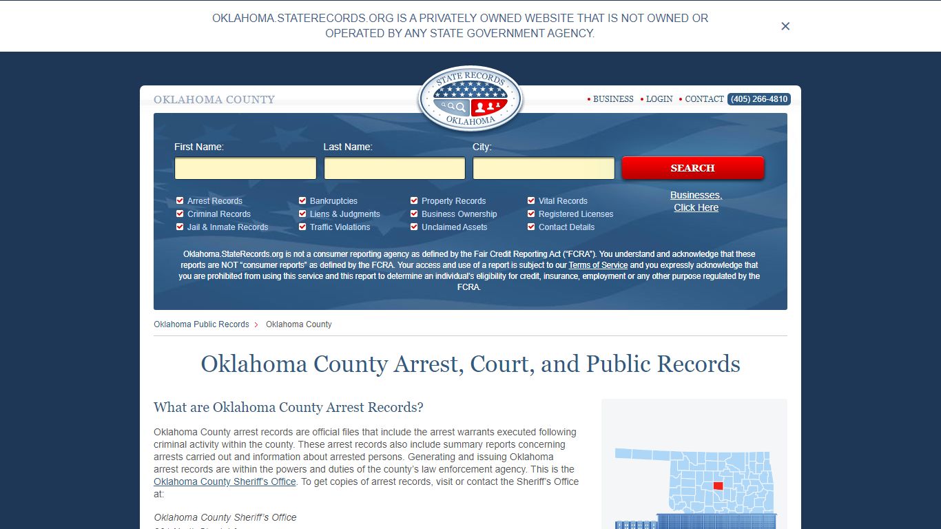 Oklahoma County Arrest, Court, and Public Records